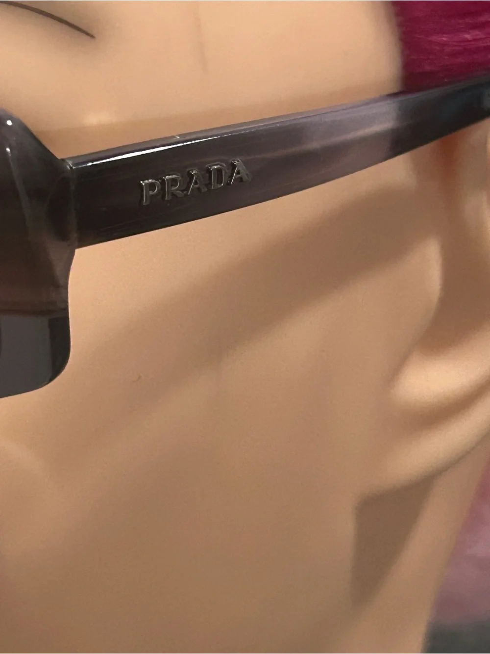 Prada womens Rectangular Glasses - Black and Blue Gradient